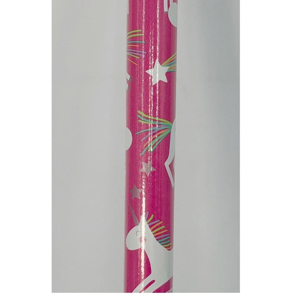 Bella Lux Pink Unicorn Rainbow Gift Wrap Roll Heavy Weight 30 SqFt 109-09